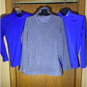Nike Womens 3 Piece: Nike TN Sweater, Nike Work Out T, Nike WO T, Size M